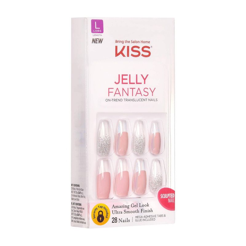 Ardell Nail Addict Blush False Nails Geometric Crystals - 24ct