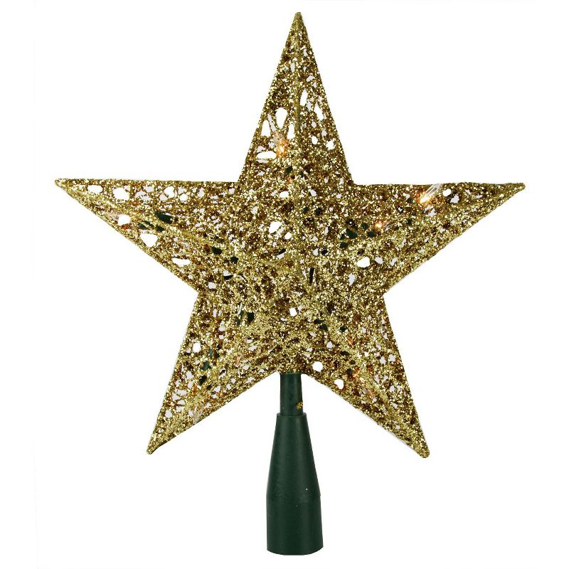 J. Hofert Co 9.5" Lighted Clear Constant Wide Angle 5 Point Star Christmas Tree Topper - Multicolor LED lights