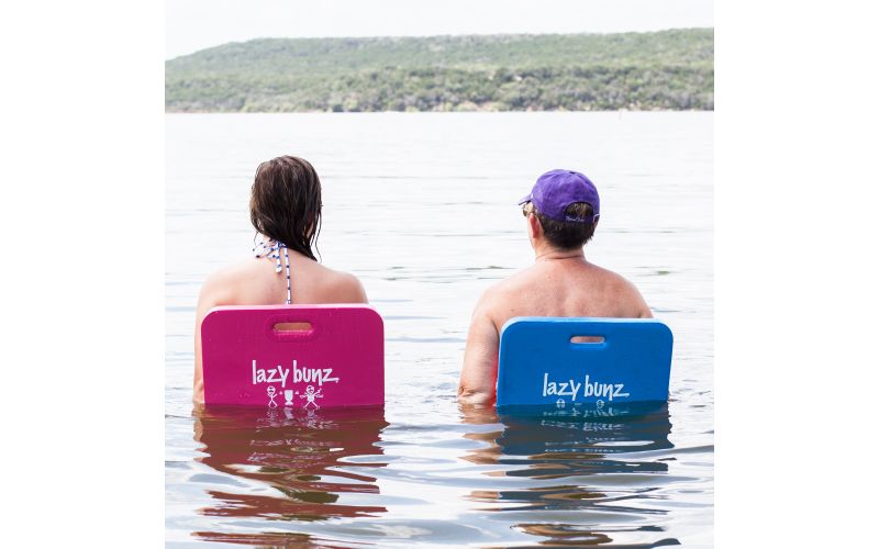 TRC Recreation Lazy Bunz 36 Inch Adult & Child Comfortable Foam Water Resistant Swimming Pool Lake Beach Floating Saddle Seat & Lounger, Sunset Orange