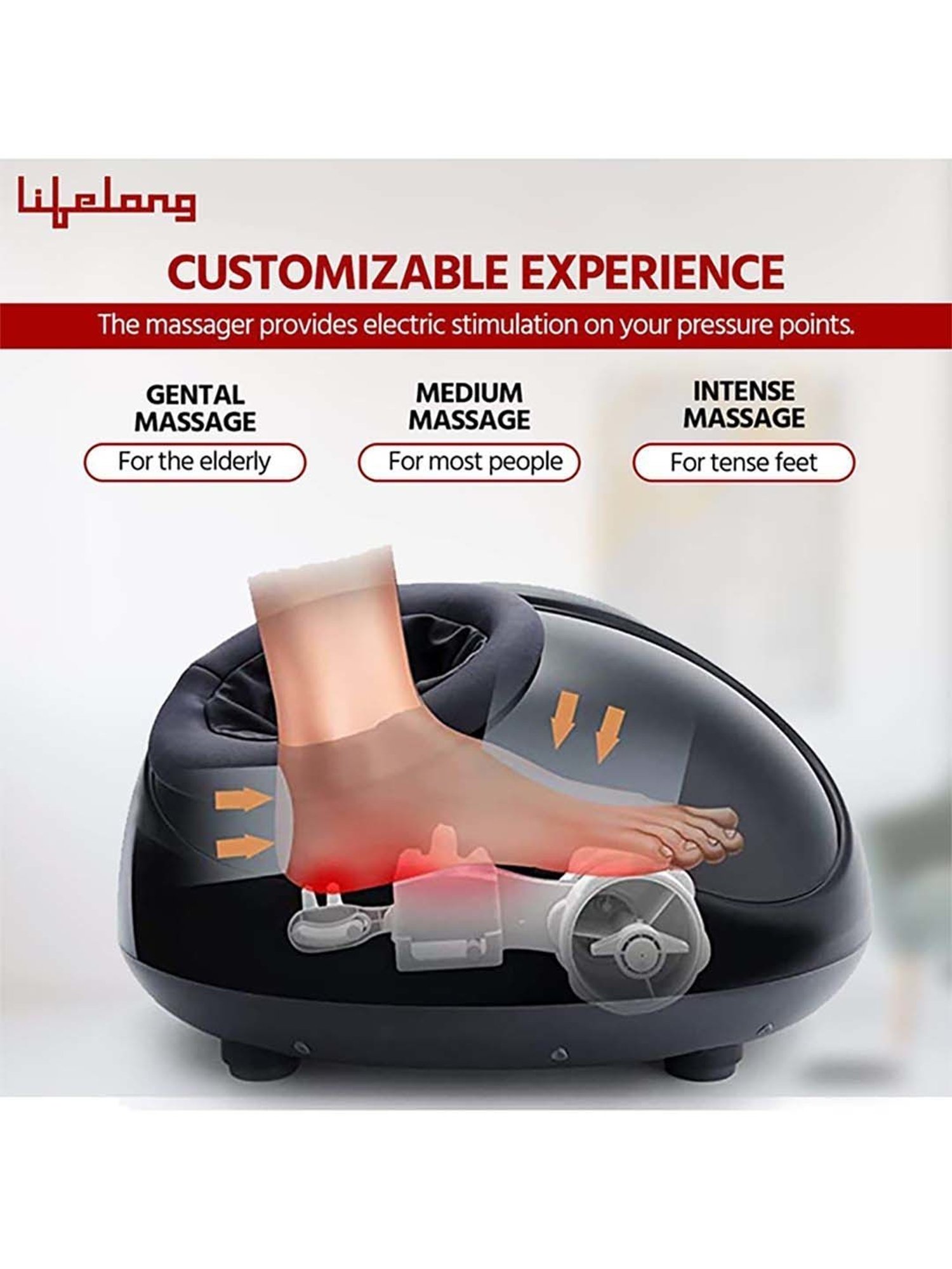Lifelong LLM432 Air Bag Foot Massager (Black)