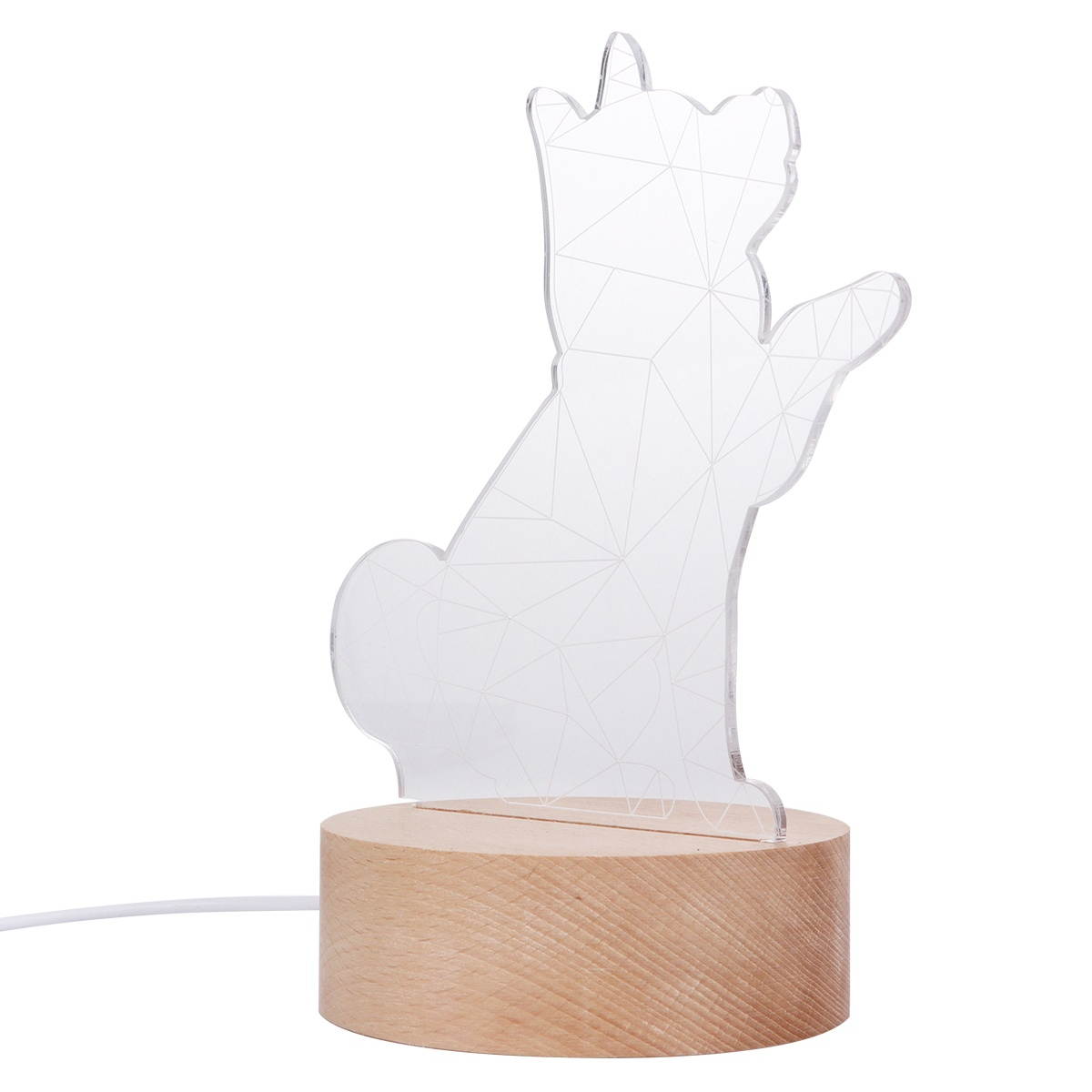 1pc 3D LED Light Lamp Desk Lamp Bedside Lamp Solid Wood Base Cartoon Shape Design for Decor (Button Switch Akita Dog with Bell)