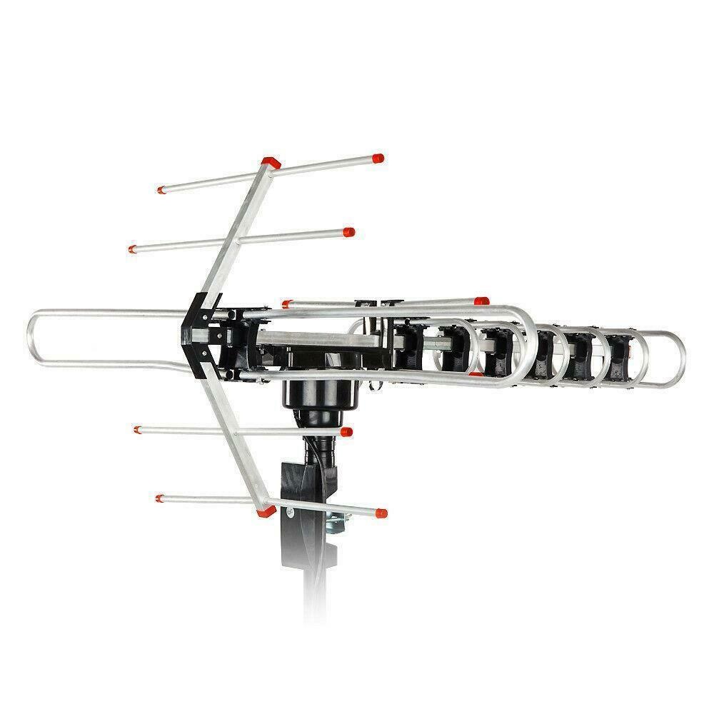 180Miles Outdoor Amplified HDTV 1080P Antenna Long Range 38dB UHF/VHF/FM Rotator