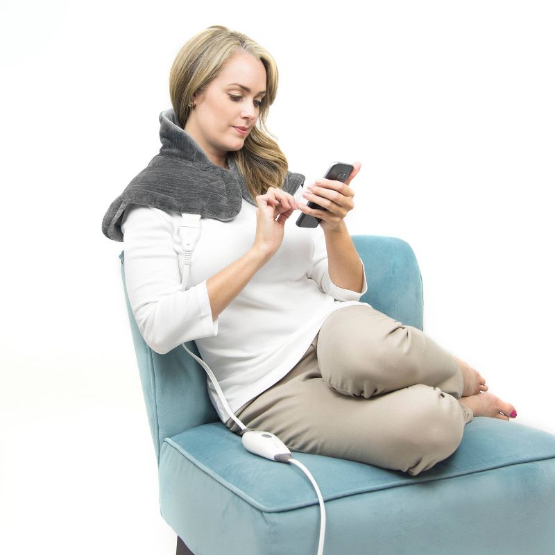 Pure Enrichment PureRelief Neck and Shoulder Heating Pad  - 14" x 22" - Charcoal Gray