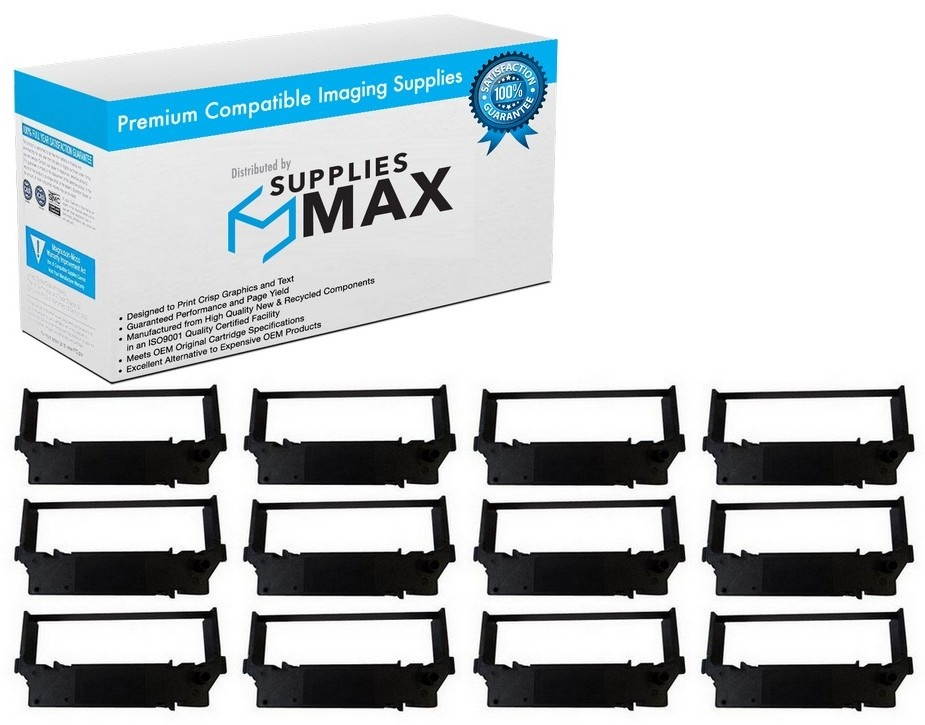 SuppliesMAX Compatible Replacement for Star Micronics SP-700/712/742 Black P.O.S. Printer Ribbons (12/PK) (30980731B_12PK)