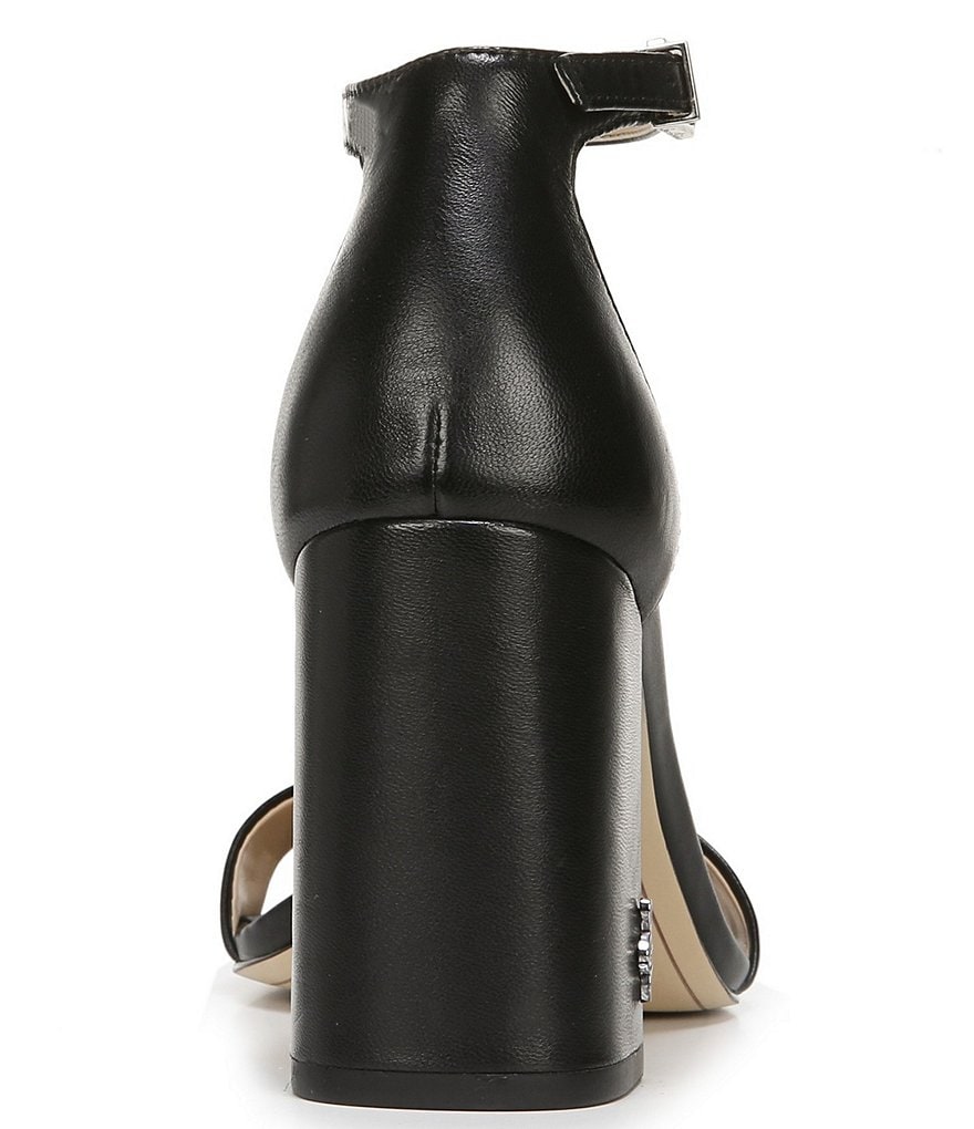 Sam Edelman Daniella Leather Block Heel Square Toe Dress Sandals
