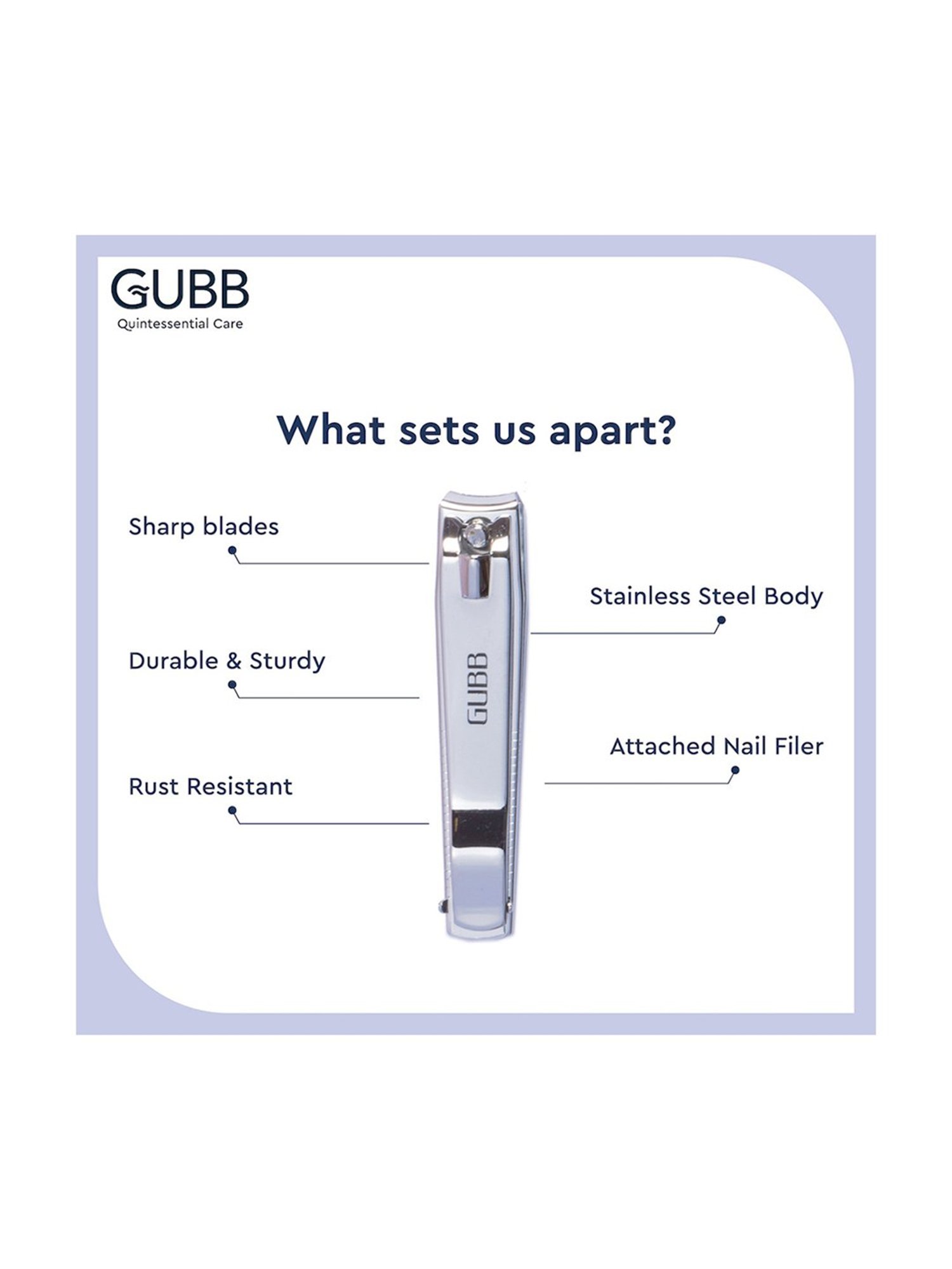 GUBB Toe Nail Clipper for Men & Women, Stainless Steel Nail Cutter