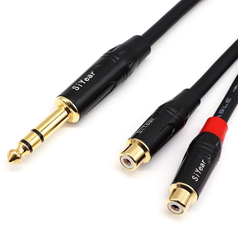 Dual RCA to 14 Cable635mm 14 inch Male Stereo to 2RCA Female Y Splitter Adapter Cable5Feet