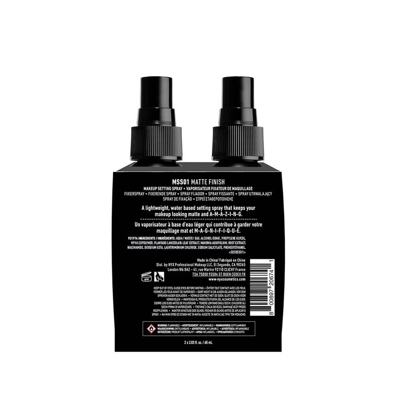 NYX Professional Makeup Matte Finish Face Setting Spray - Twin Pack - 4.06 fl oz