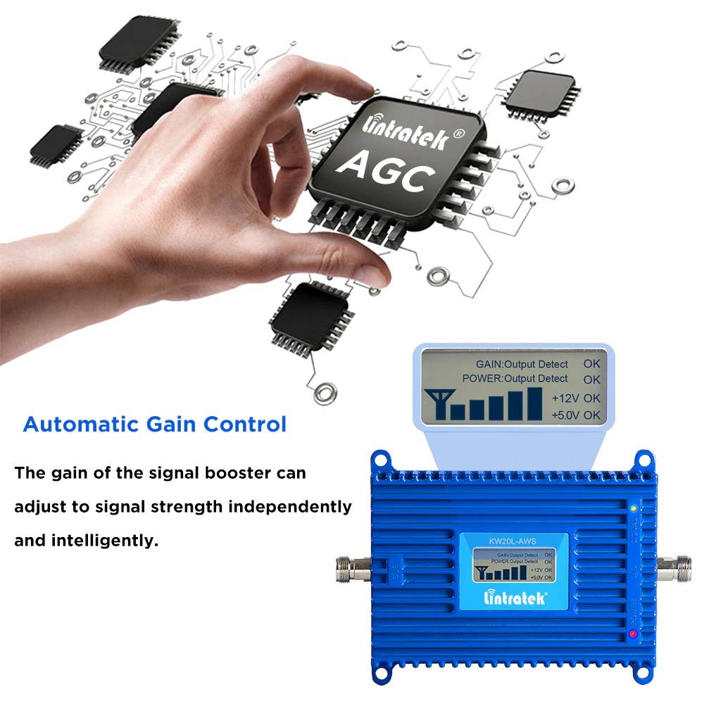 Lintratek LTE B66 1700/2100 4G Cell Phone Signal Booster Internet 1700 MHZ Mobile Amplifier Repeater Communications Data US CA