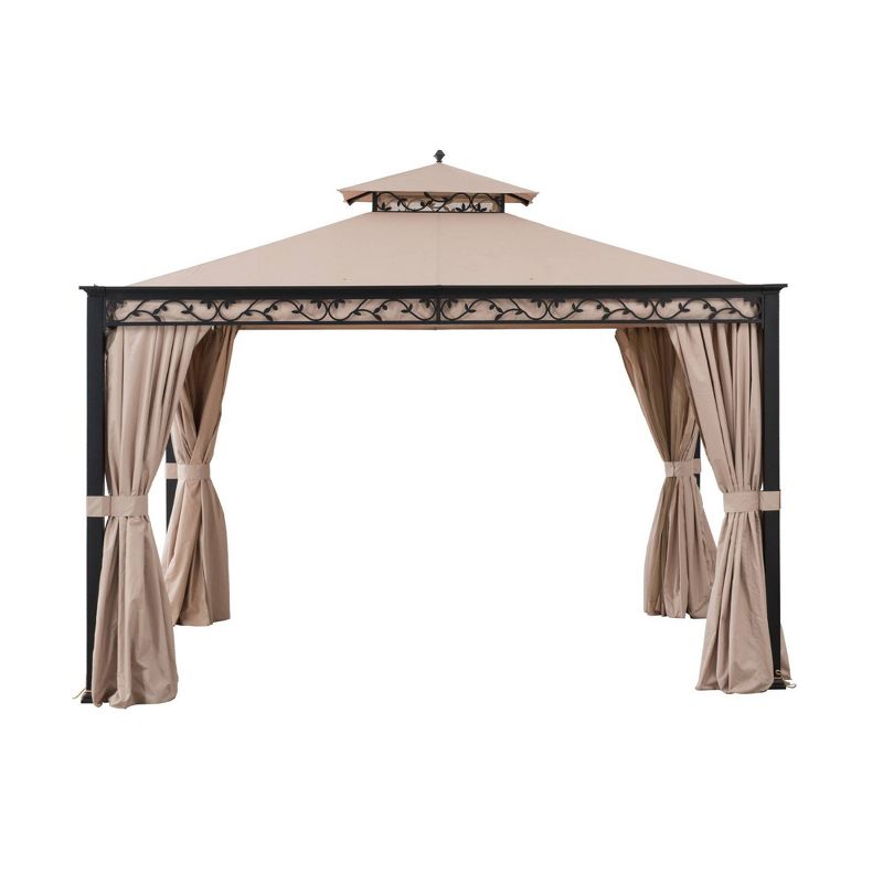 Pentagon 10' X 12' Steel & Aluminium Frame 2-Tier Outdoor Vented Gazebo - Sunjoy