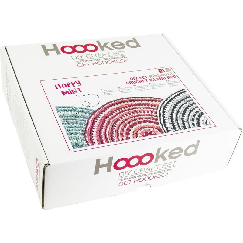 Hoooked Crochet Island Rug Kit W/RibbonXL-Happy Mint