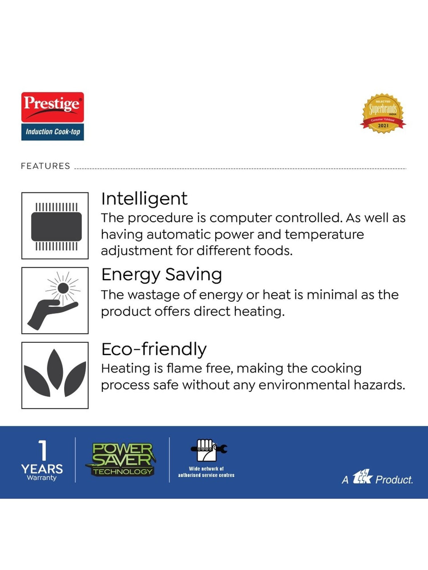 Prestige PIC 16.0 Plus 1900W Induction Cooktop (Black)