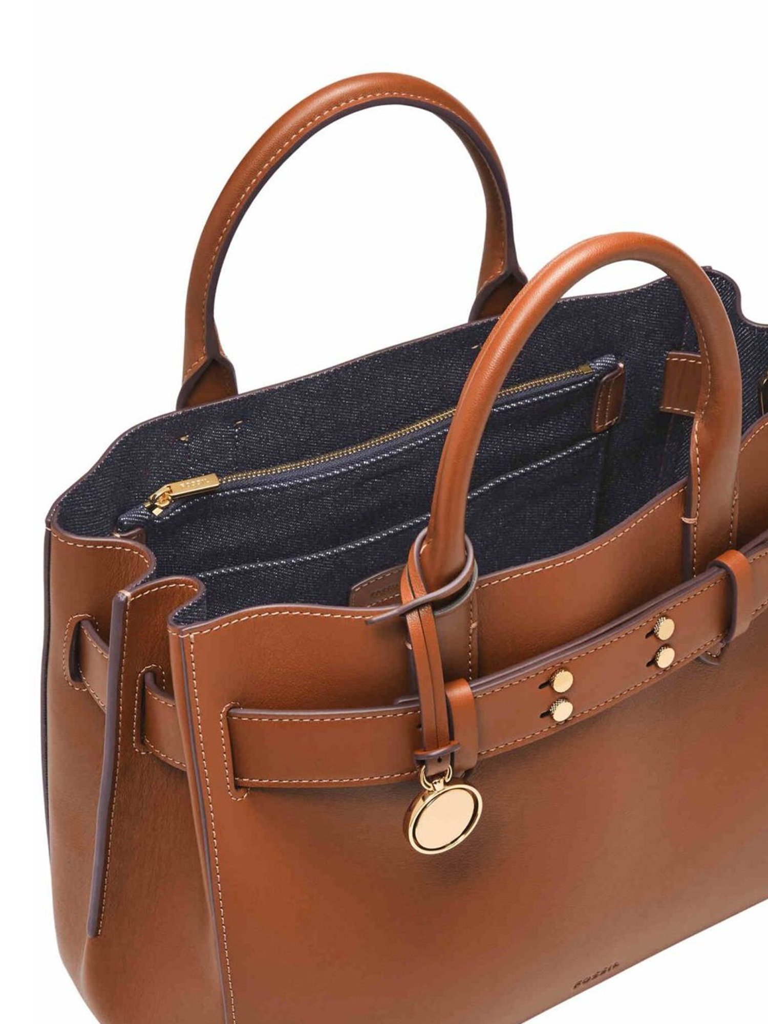 Fossil Gilmore Brown Solid Medium Handbag