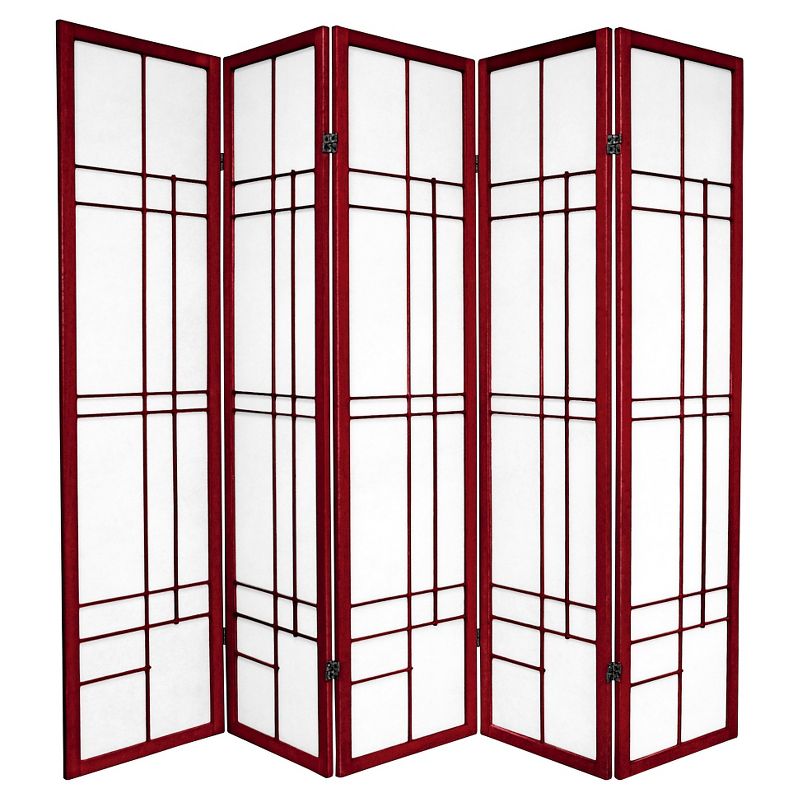 6 ft. Tall Eudes Shoji Screen - Rosewood (5 Panels)