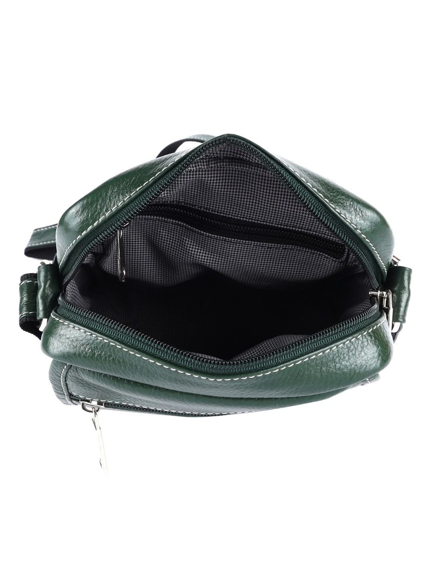 HiLEDER Green Textured Small Leather 5.5 inch Cross Body Bag