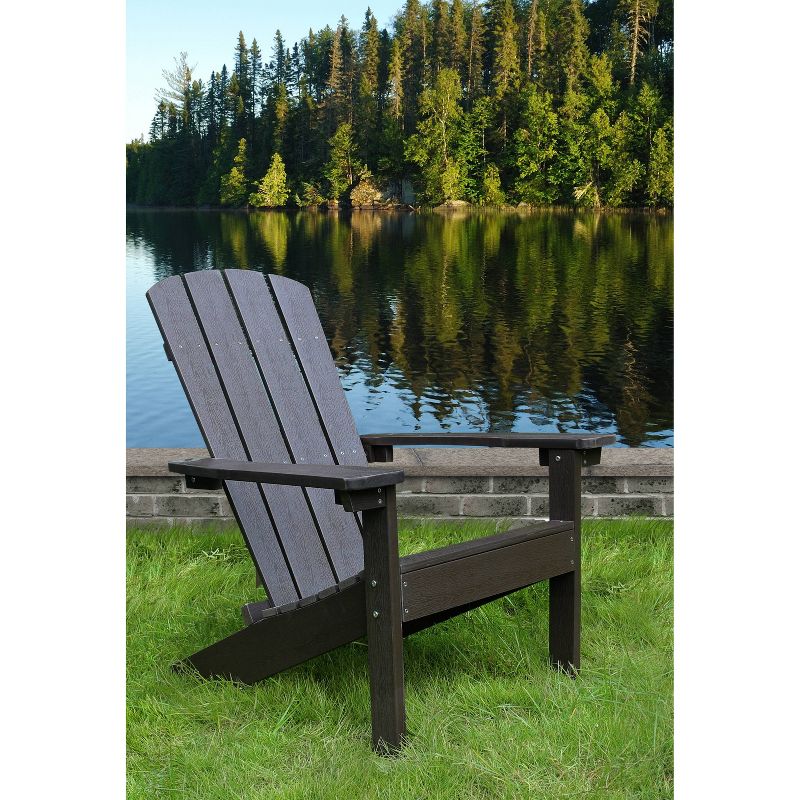 Lakeside Faux Wood Adirondack Outdoor Portable Chair Espresso - Merry Products