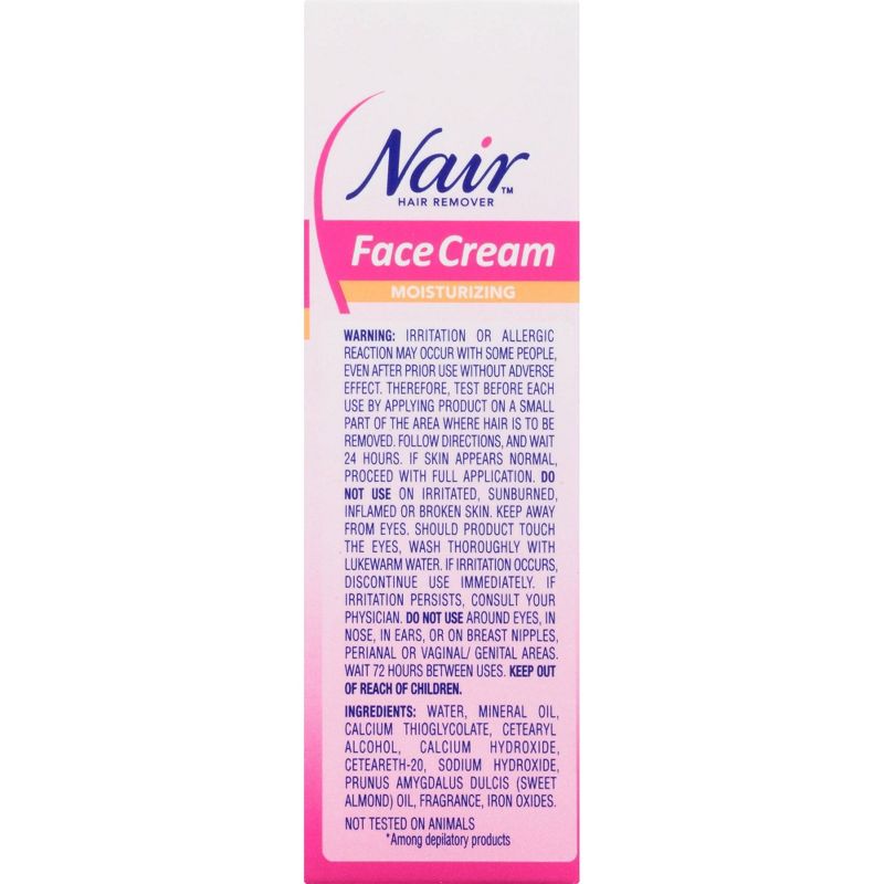 Nair Hair Remover Moisturizing Face Cream with Sweet Almond Oil - 2oz