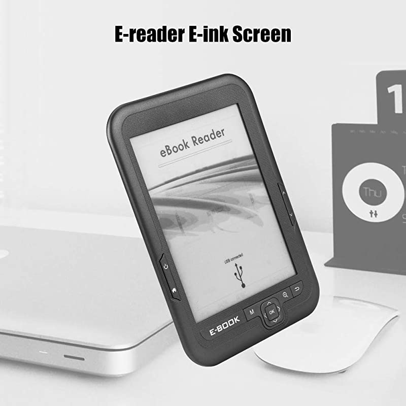 Reader, 6in E-Ink Reader 4G Reader Resolution 800 x 600 Blue Cover, 16 Gray Levels,167DPI, for 29 Languages to Choose