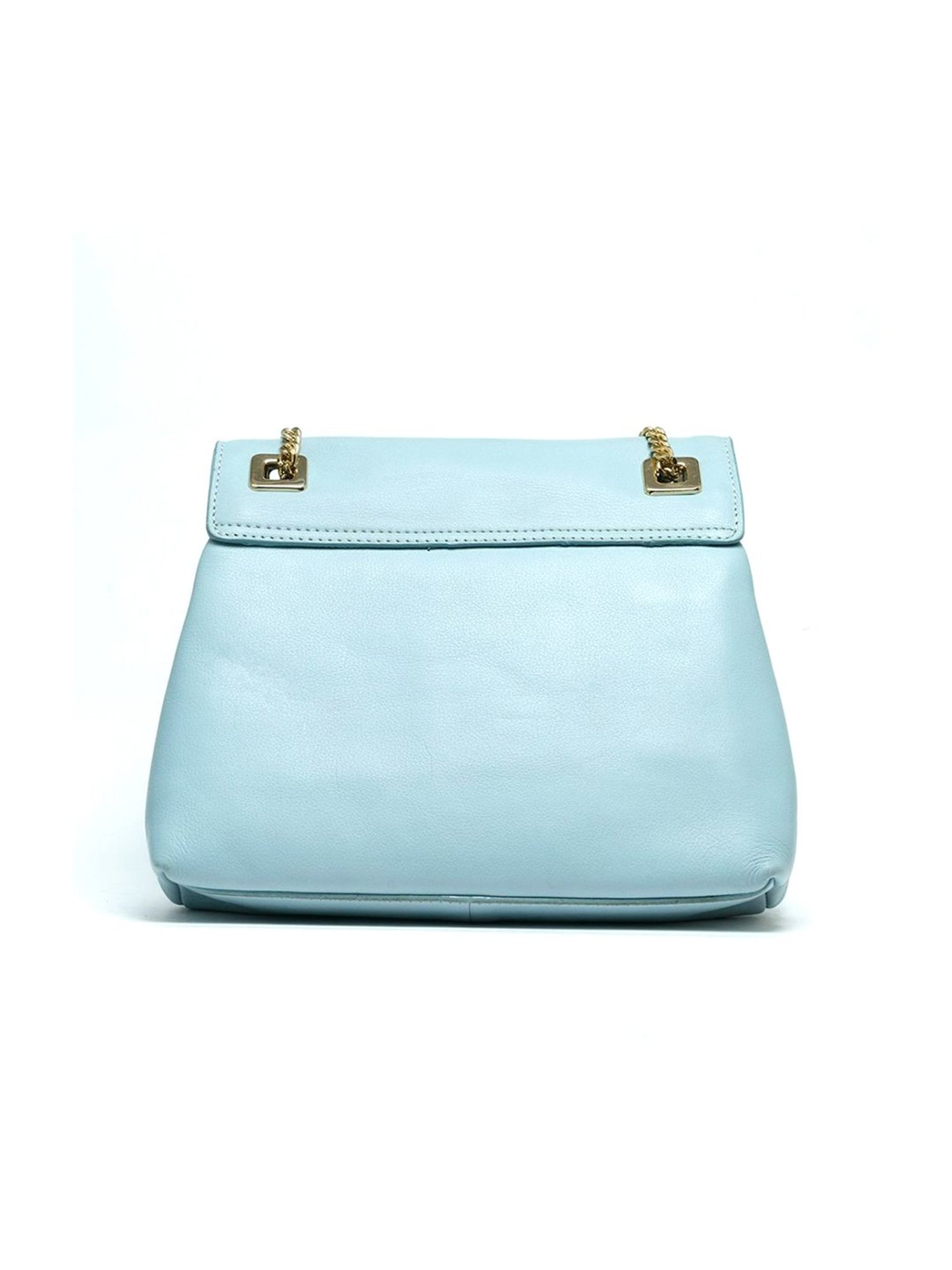 RI2K London Light Blue Leather Medium Cross Body Bag