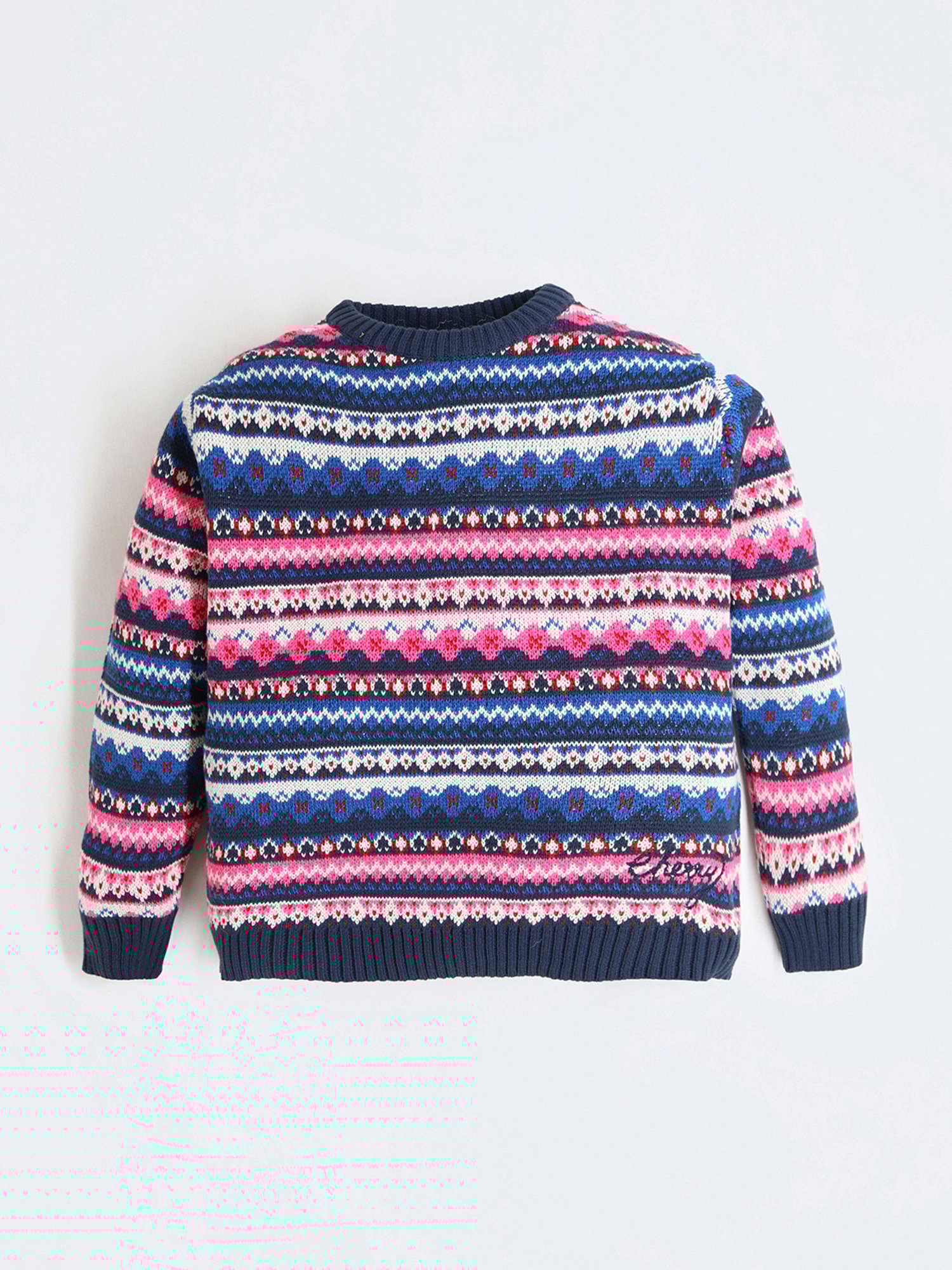 Cherry Crumble By Nitt Hyman Kids Multicolor Self Design Full Sleeves Sweater