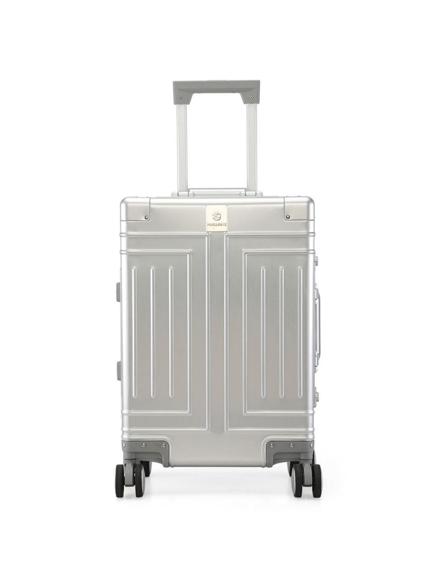 Perquisite Aluminium Trolly Silver Textured Hard Cabin Bag - 56 cm