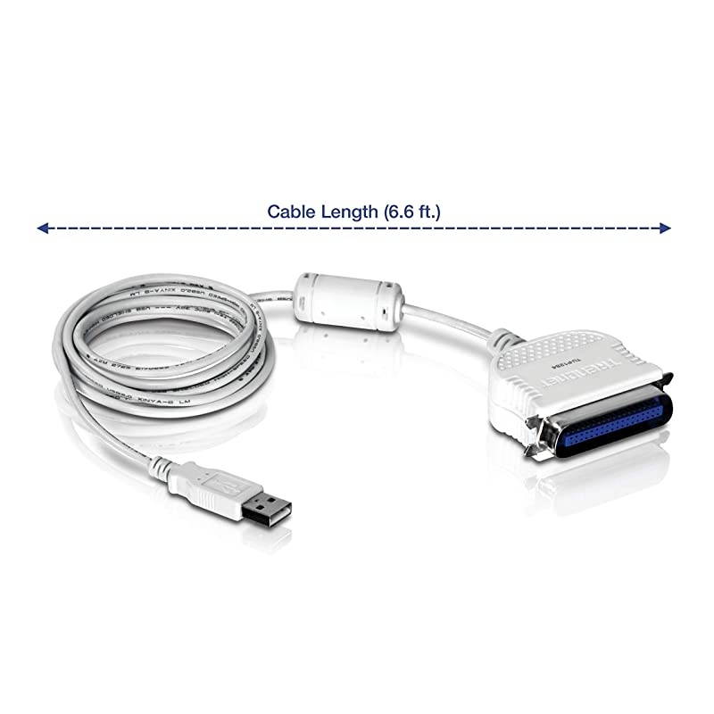USB to Parallel 1284 Converter Cable TUP1284 USB 112030 Windows 108187 Mac OS X 106109 2 m 66 ft Length Connect Parallel Port Printers to a USB Port Plug Play