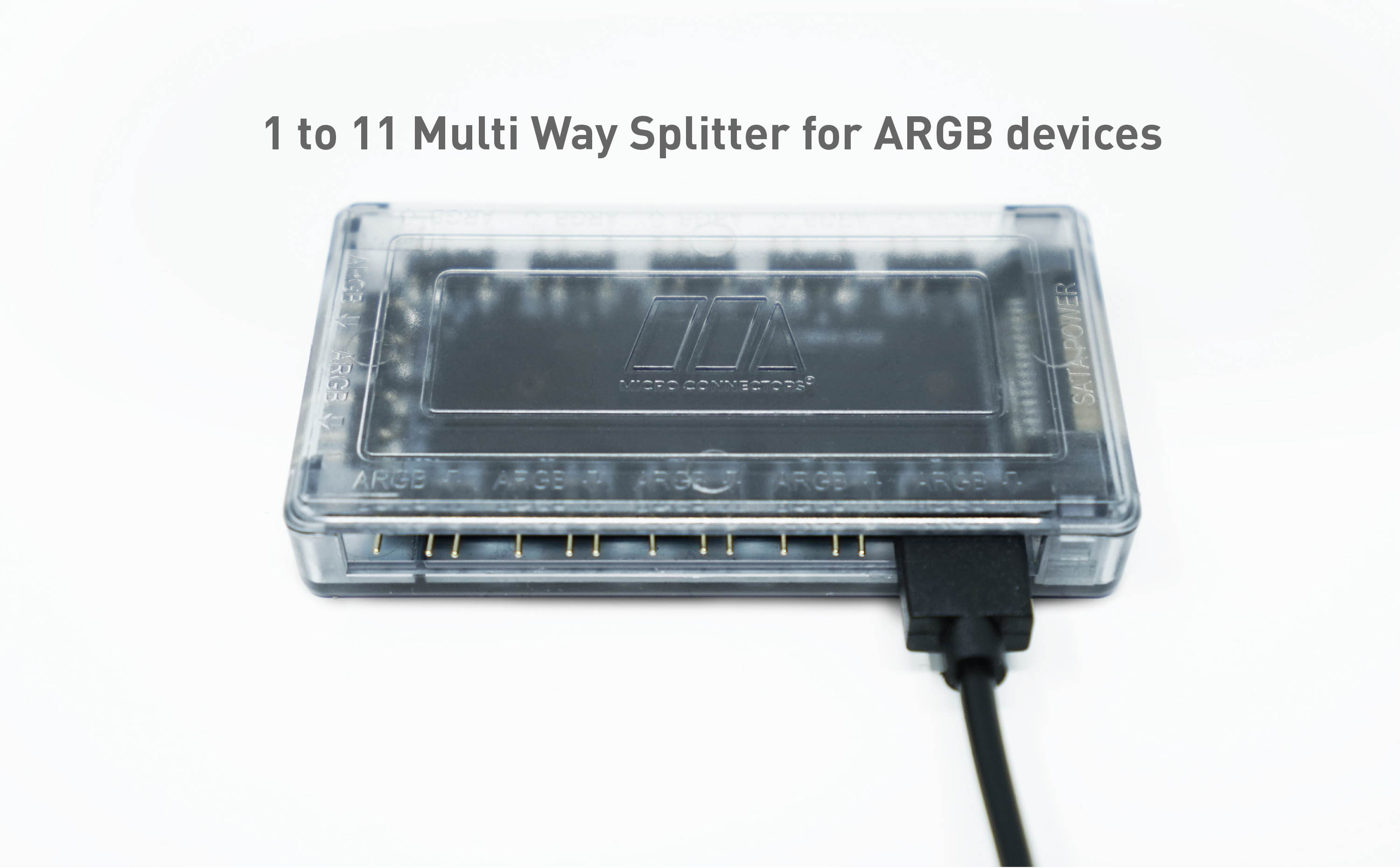 Micro Connectors 11-Port ARGB Splitter Hub for Fan and Light with Magnetic Base