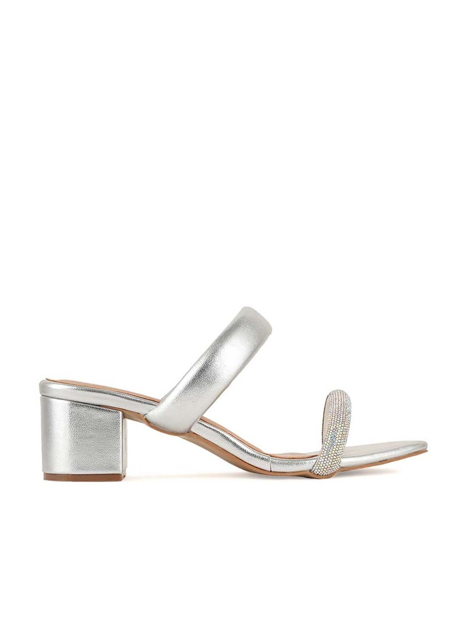 Scentra Women's Silver Casual Sandals