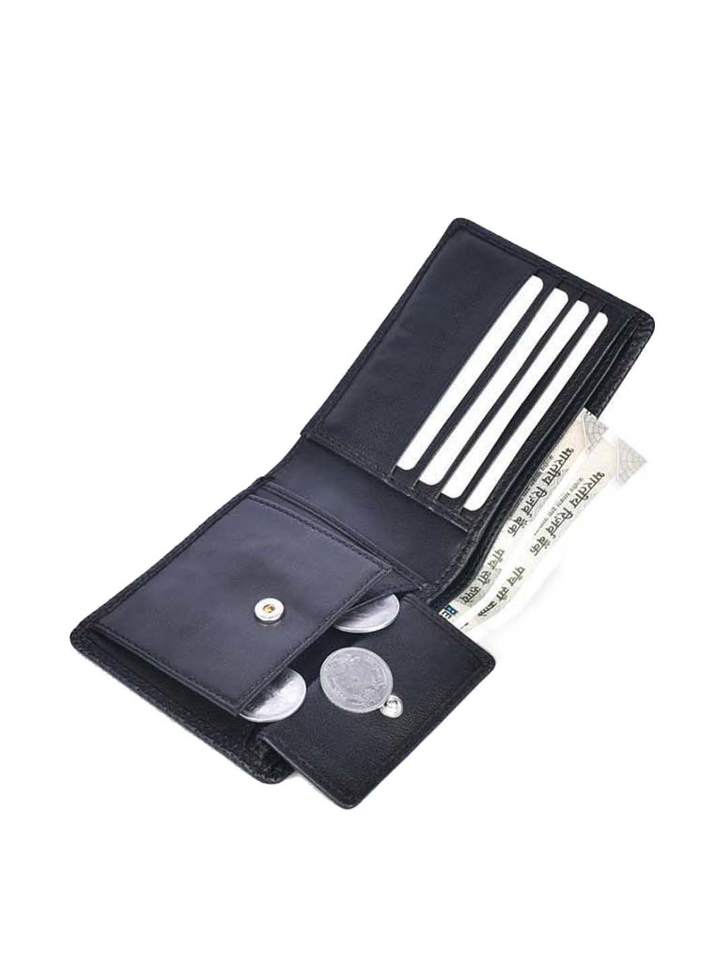 BELWABA Navy Casual Leather Bi-Fold Wallet for Men