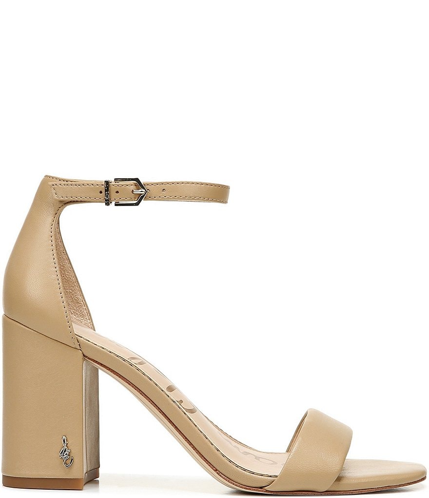 Sam Edelman Daniella Leather Block Heel Square Toe Dress Sandals