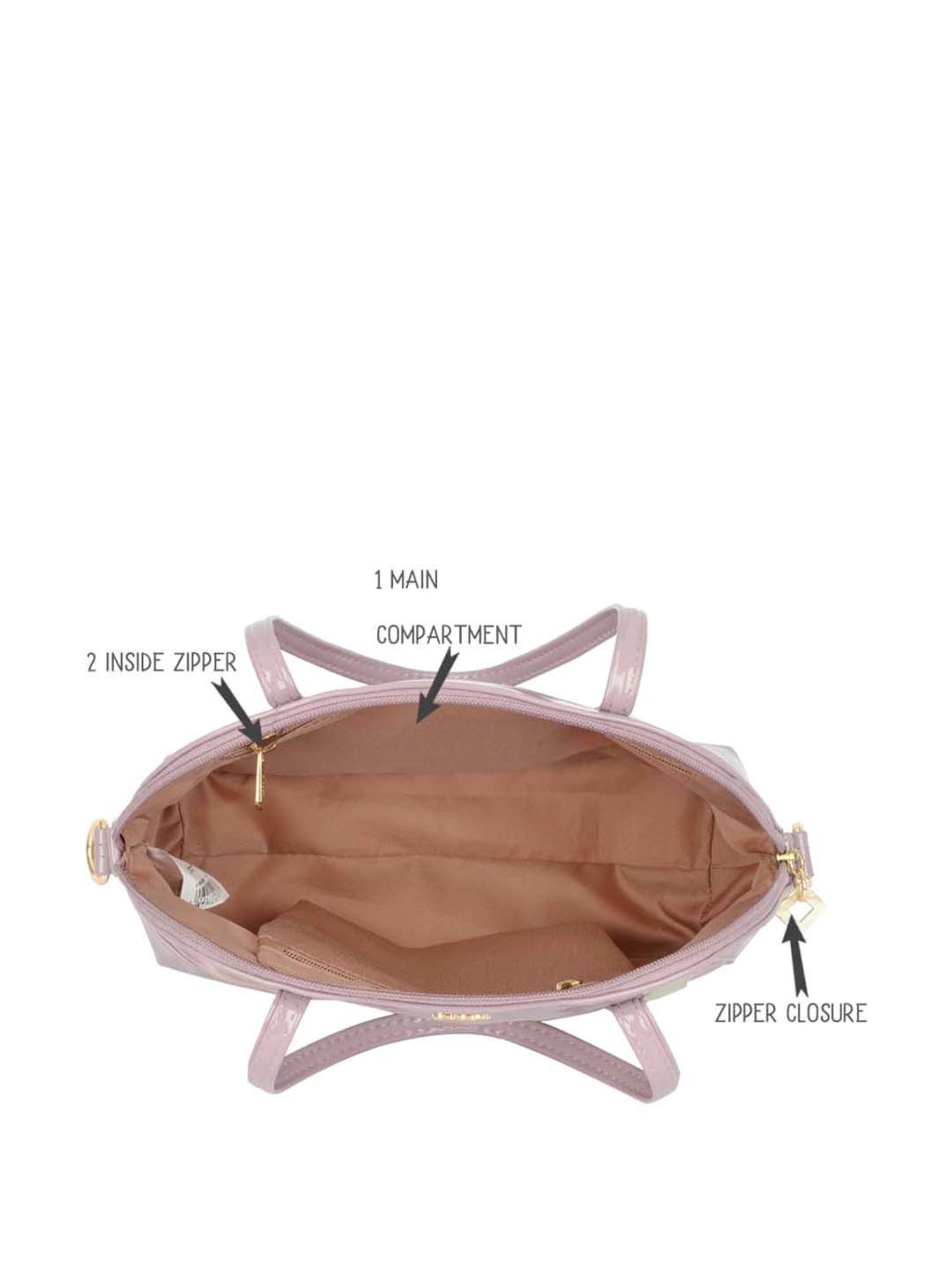 Baggit Purple Textured Medium Bowler Bag