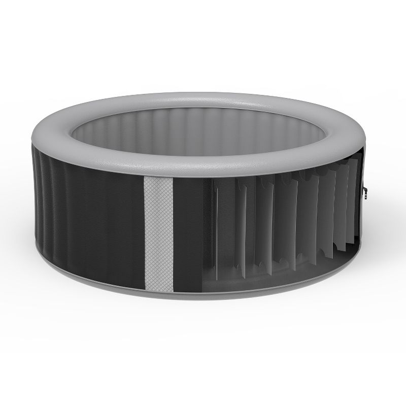 JLeisure Avenli London 686 Liter 65 inch 4 Person Inflatable Hot Tub Spa with Insulated Tub Cover and Floor Protector, Black