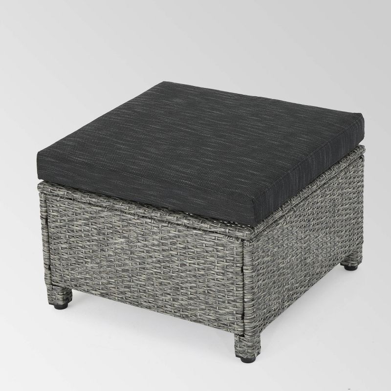 Puerta 4pc Wicker Chair and Ottoman Set - Mixed Black/Dark Gray - Christopher Knight Home