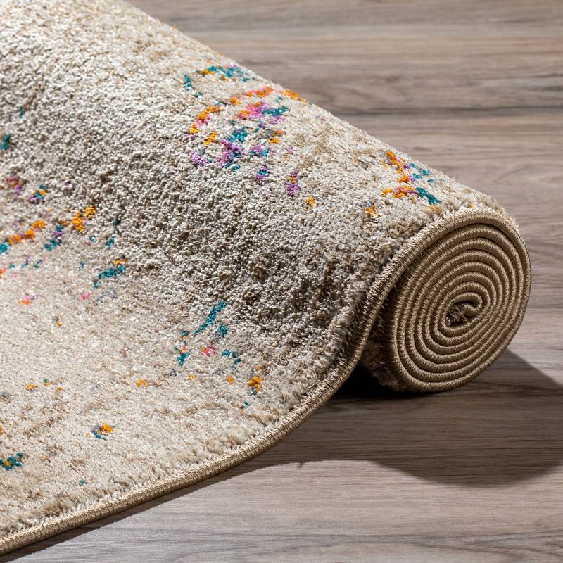 7'10"X10'8" Ivory Damask Woven Area Rug - Addison Rugs