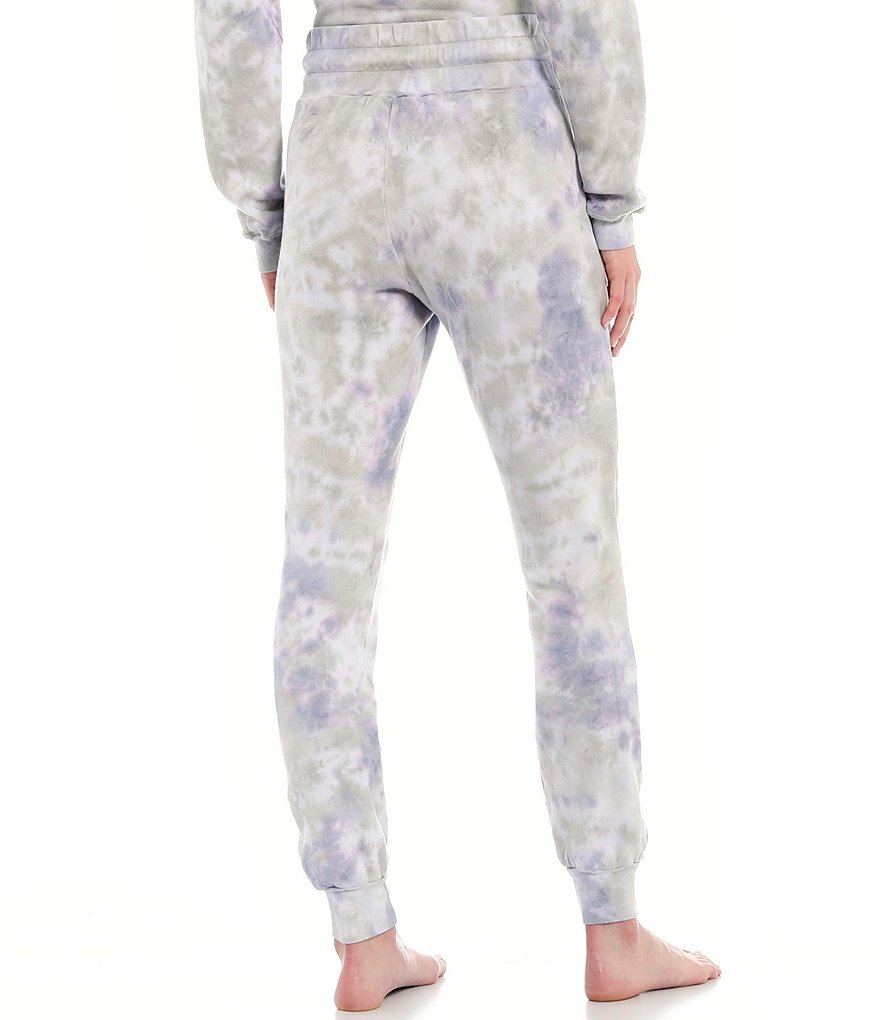 JALA Tie-Dye Print French Terry Fleece Coordinating Jogger Lounge Pants