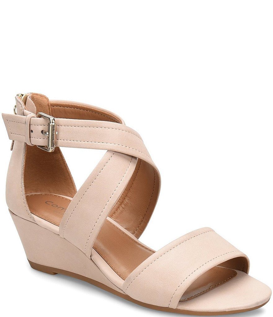 Comfortiva Rabea Leather Wrapped Wedge Sandals
