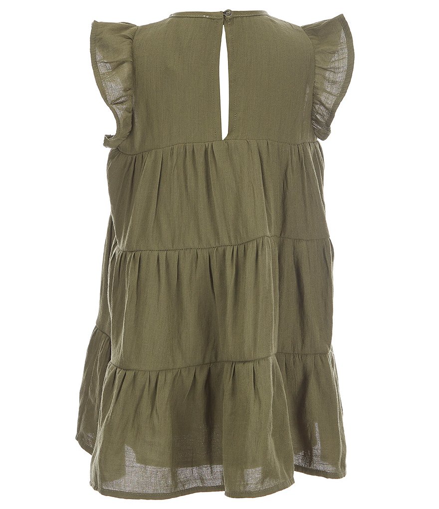 GB Girls Little Girls 2T-6X Ruffle Tier Solid Dress