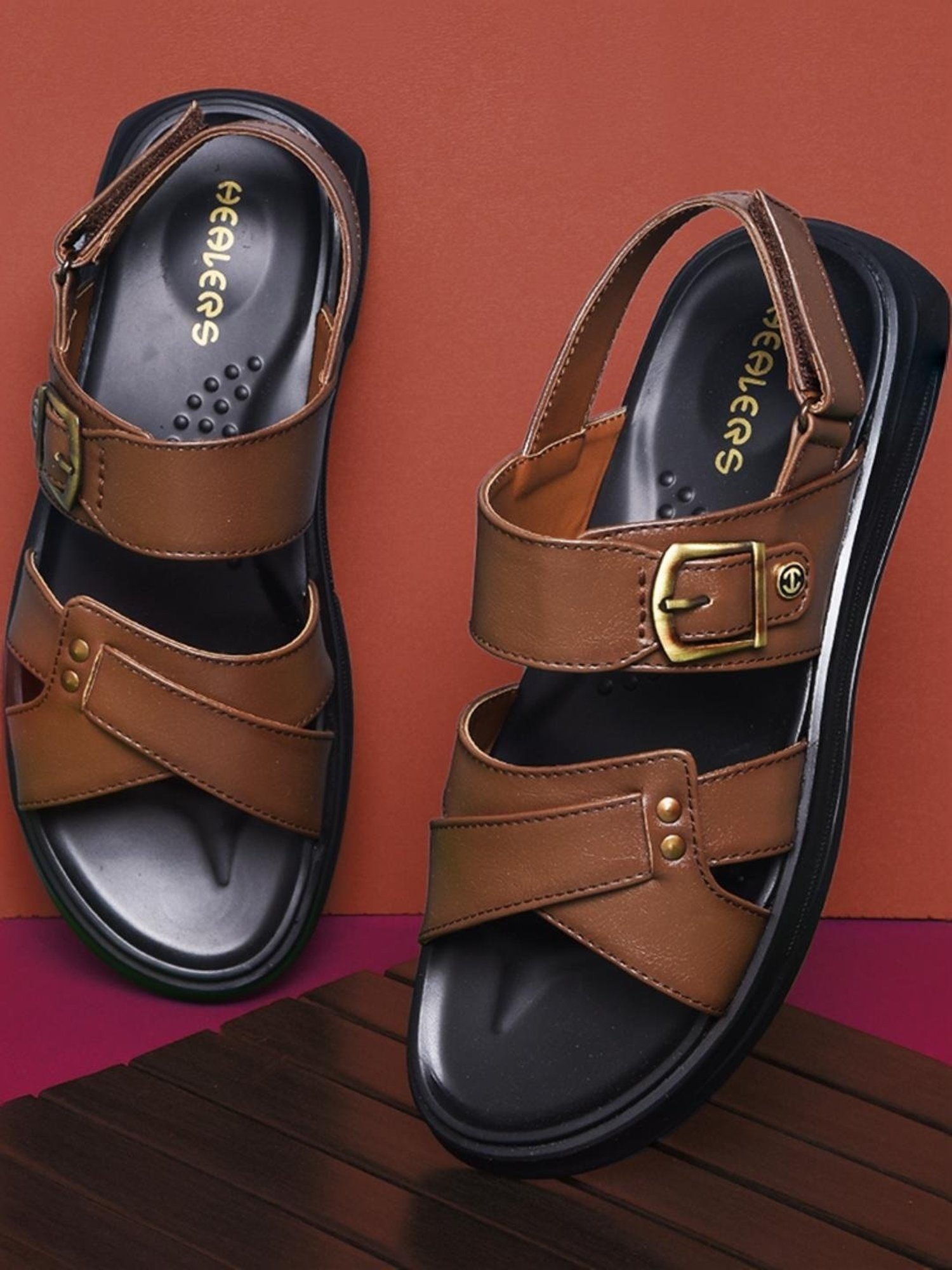 Healers by Liberty Men's Tan Back Strap Sandals