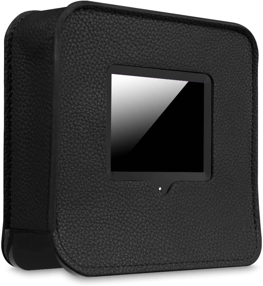 Fintie Case for Securifi Almond 2015 / Securifi Almond - Premium PU Leather Dust Cover with Soft Lining for Securifi Almond Touchscreen Wireless Router/Range Extender Black