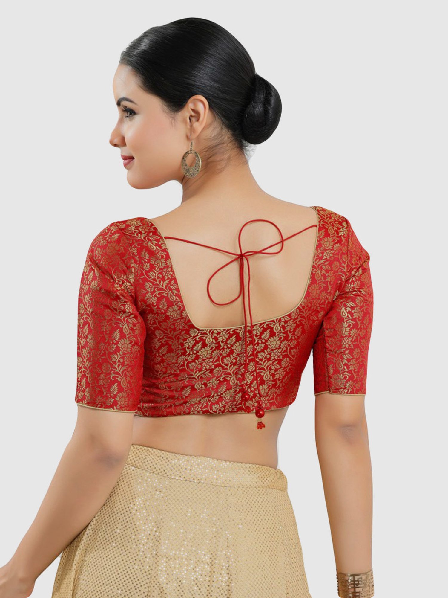 Salwar Studio Red Embellished Blouse
