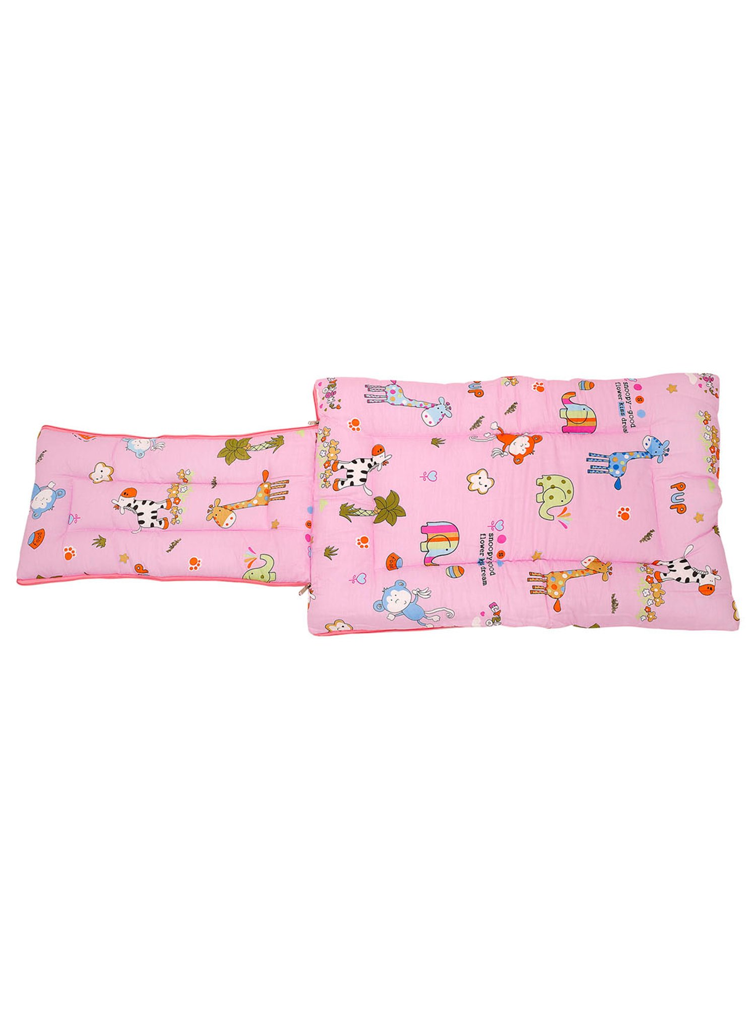 Baby Moo Vintage Ride Yellow Mattress with Fixed Neck Pillow and Bolsters