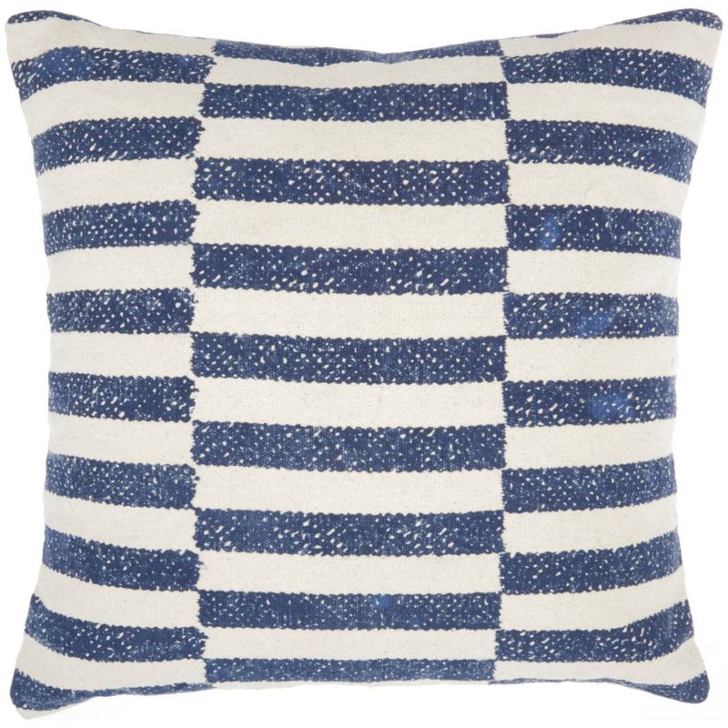 20"x20" Striped Print Oversize Square Throw Pillow Navy - Nourison