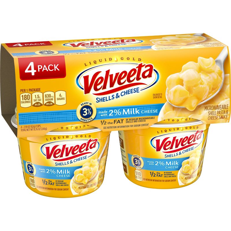 Velveeta 2% Milk Shells & Cheese Cups 2.19oz 4 pk