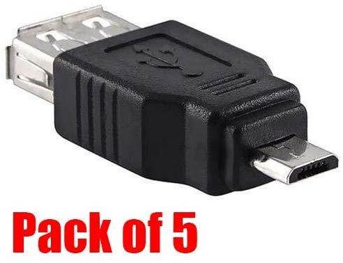 iMBAPrice USB 2.0 A (female) to Micro USB 2.0 A (male) Connector Adapter - (Pack of 5)