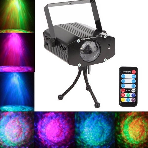SOLMORE Remote Control RGB LED Stage Light Water Ripple Effect for Bar Halloween Christmas UK Plug