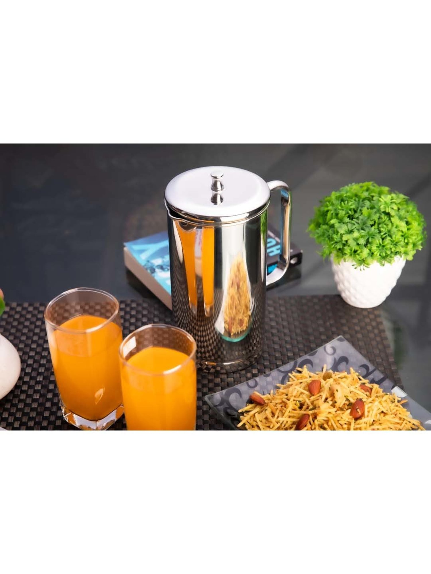 FnS Barista Silver Stainless Steel Pitcher (1.5 L)