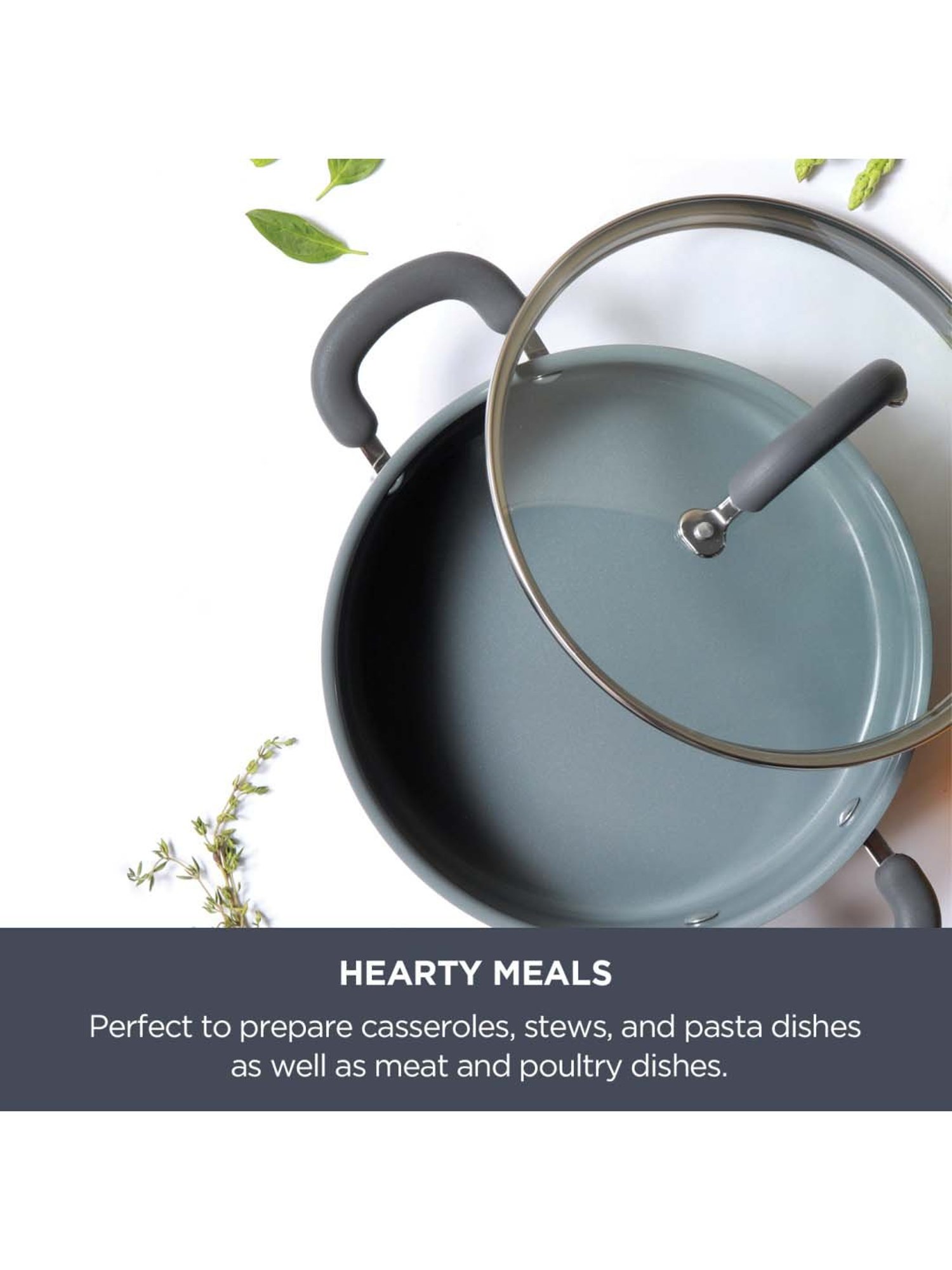 Meyer Anzen Ceramic Coated Cookware 24cm Sauteuse With Lid