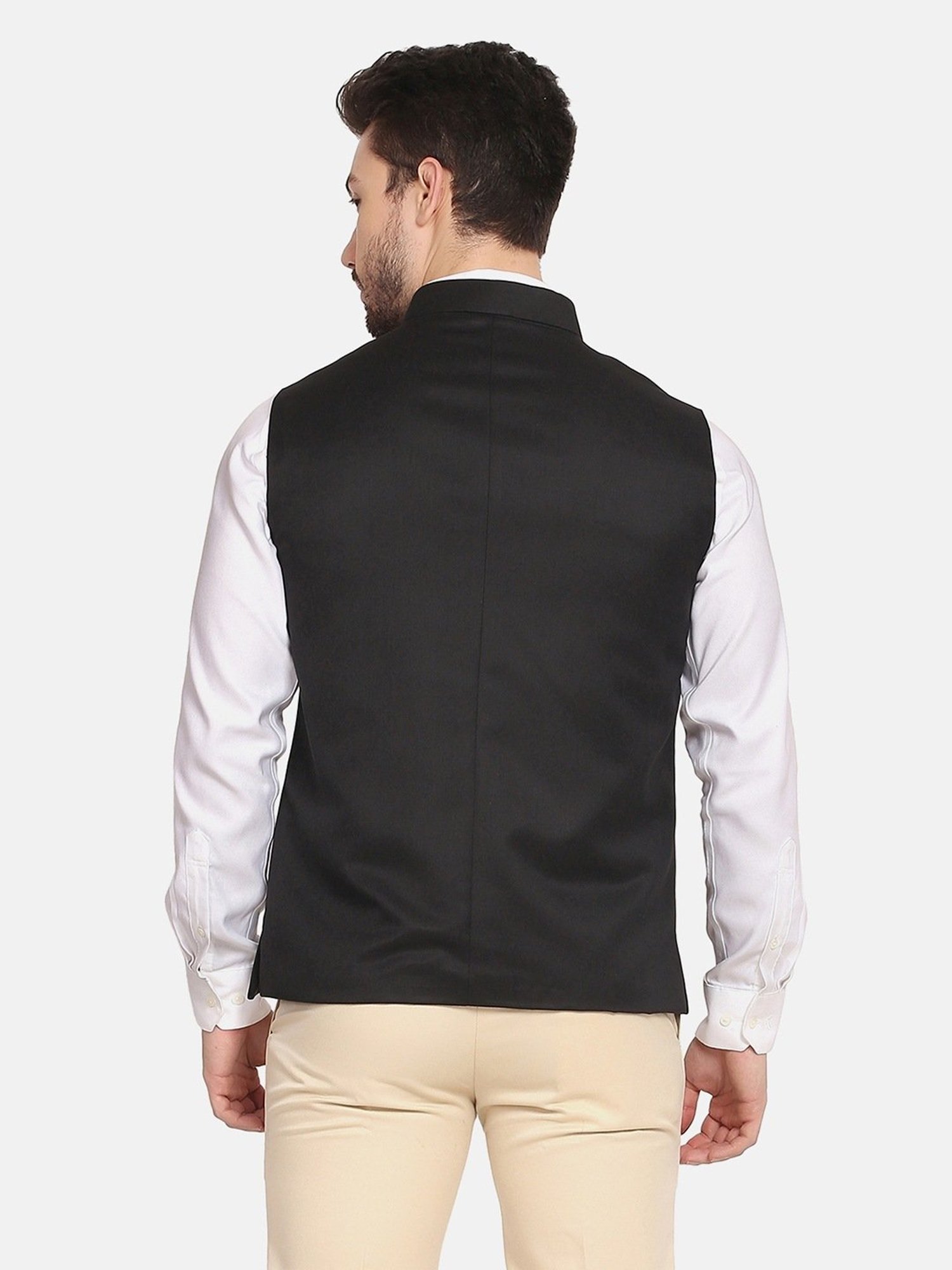 TAHVO Black  Regular Fit Nehru Jacket