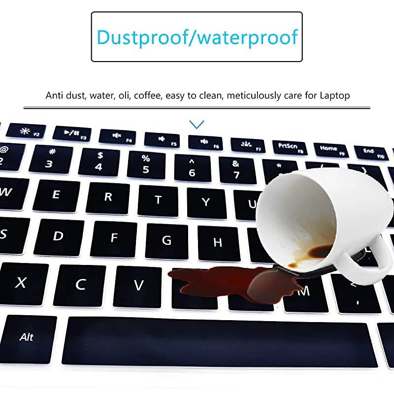 Keyboard Cover Fit 2020 2019 Microsoft Surface Pro 7 |2019 2018 Surface Pro 6 |Surface Pro 5 |Surface Pro 4 123 Premium Ultra Thin Keyboard Protective Skin US Layout Black