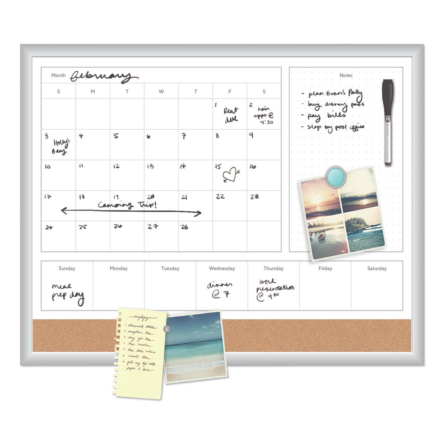 U Brands 4N1 Magnetic Dry Erase Combo Board 36 x 24 White/Natural 3891U00-01
